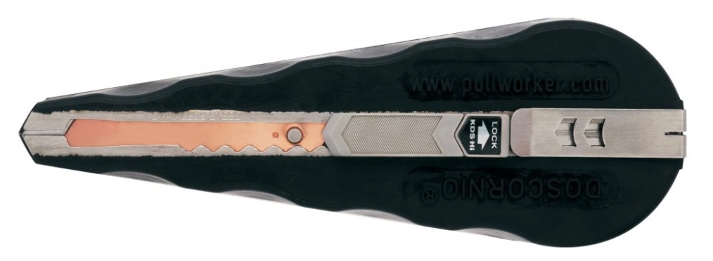 Nóż Pullworker do ściągania folii ochronnej ze stali nierdzewnej, miedzi, mosiądzu z ostrzem mosiężnym lub miedzianym