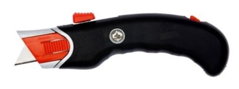 Mony nóż metalowy z gumowaną rękojeścią na ostrza trapezowe i hakowe beznarzędziowa wymiana ostrza typ wurth