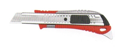 Nóż metalowo-plastikowy z metalową płetwą A90 na ostrza 18 mm